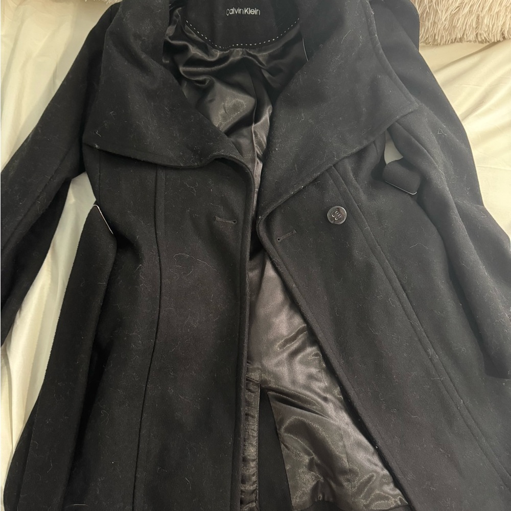 Calvin Klein Women's Elegant Black Trench Coat